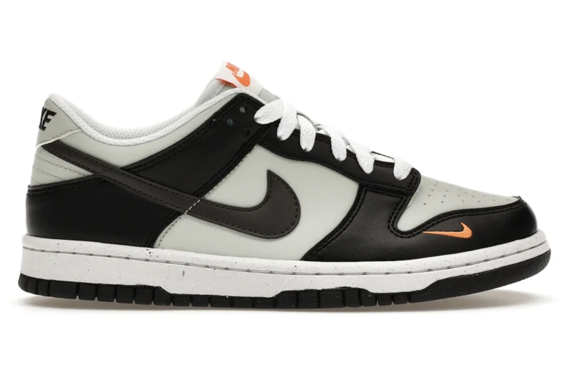 Nike Dunk Low Black Bright Mandarin Mini Swoosh (GS)
