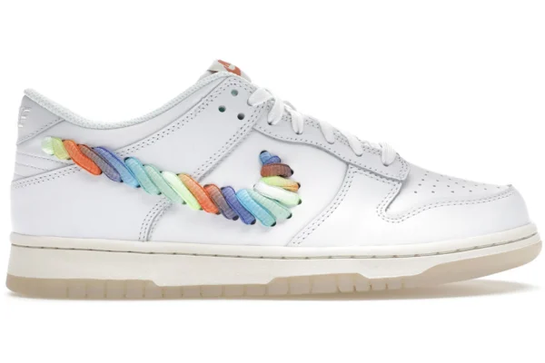Nike Dunk Low SE Rainbow Lace Swoosh White (GS)