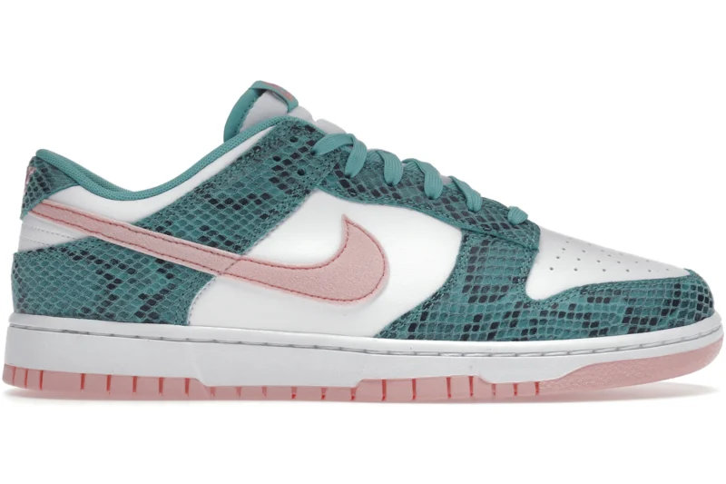 Nike Dunk Low Snakeskin Washed Teal Bleached Coral