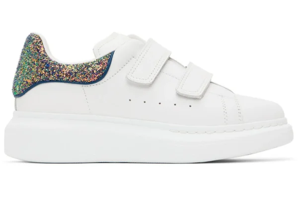 Alexander McQueen Oversized Velcro Sneaker White Disco (Kids)