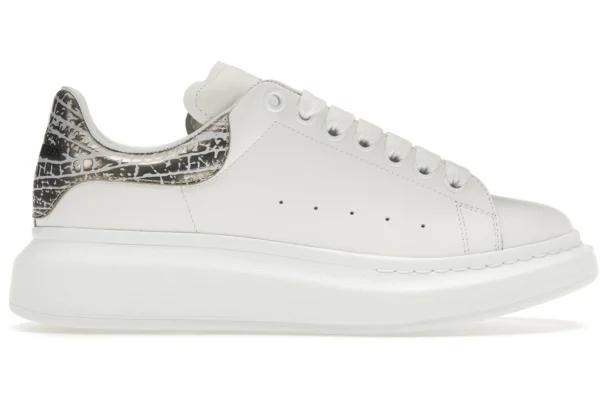 Alexander McQueen Oversized White Silver Croc