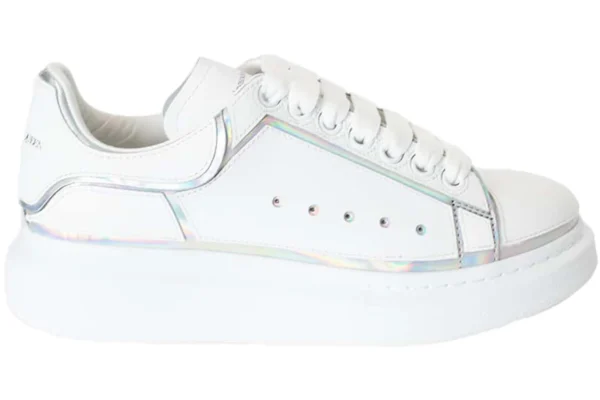 Alexander McQueen Oversized White Silver Hologram Trim