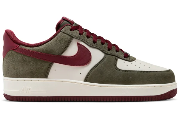 Nike Air Force 1 Low '07 LV8 Cargo Khaki Pale Ivory Dark Team Red