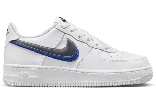 Nike Air Force 1 Low Impact Next Nature Double Swoosh White Black Blue (GS)