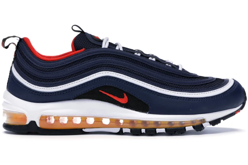 Nike Air Max 97 Midnight Navy Habanero Red